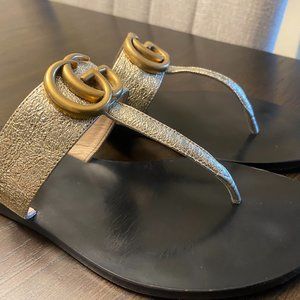 Gucci Gold Slides size 6